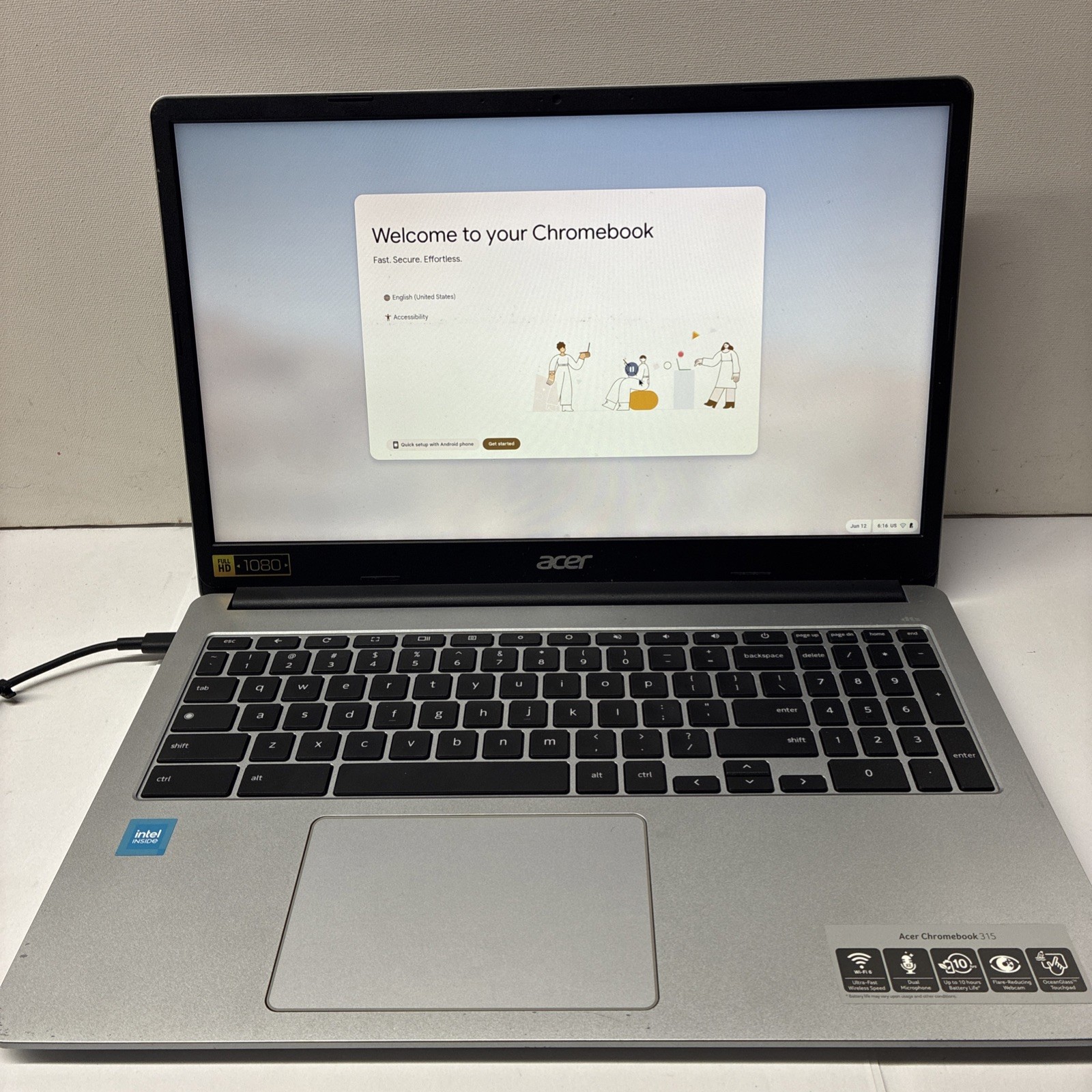 Acer Chromebook 315 15.6″ Laptop Celeron N4500 11th Gen 4GB RAM 64GB eMMC