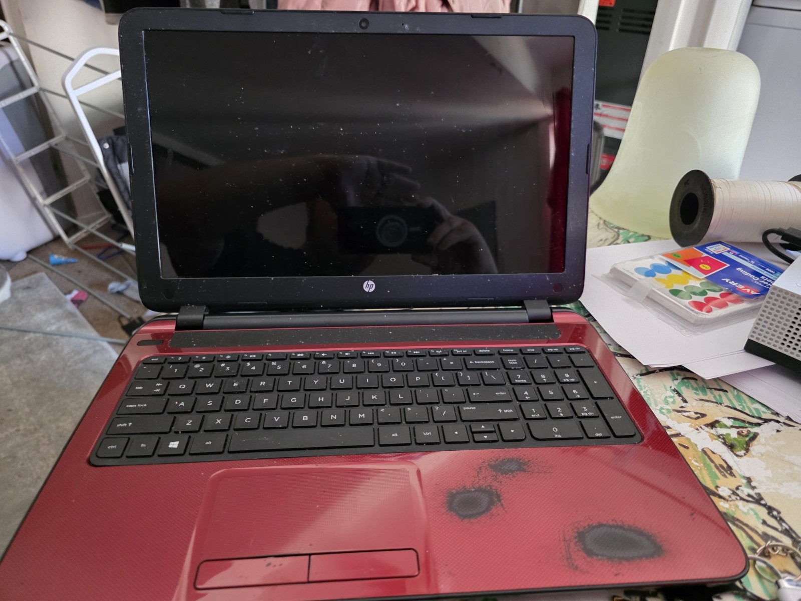 Hp Red Laptop For Parts Only