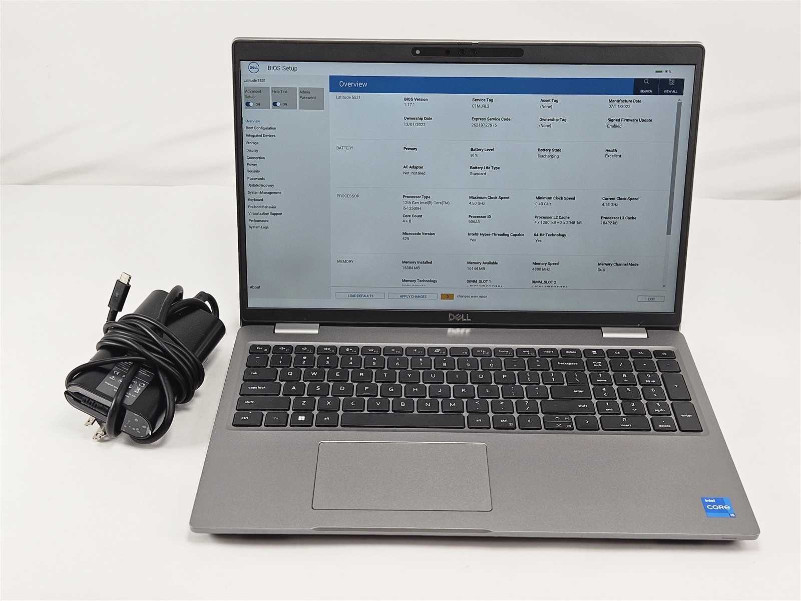Dell i5-12500H Latitude 5531 256GB SSD 16GB 15.6″ FHD HDMI Wi-Fi 6E No OS