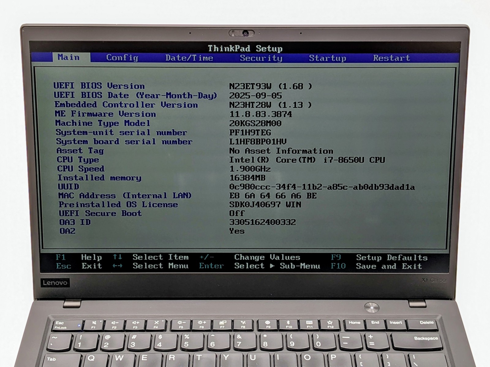 Lenovo ThinkPad X1 Carbon 6th Gen 20KG 14″ FHD I7-8650U 512GB 16GB W11P Backlit