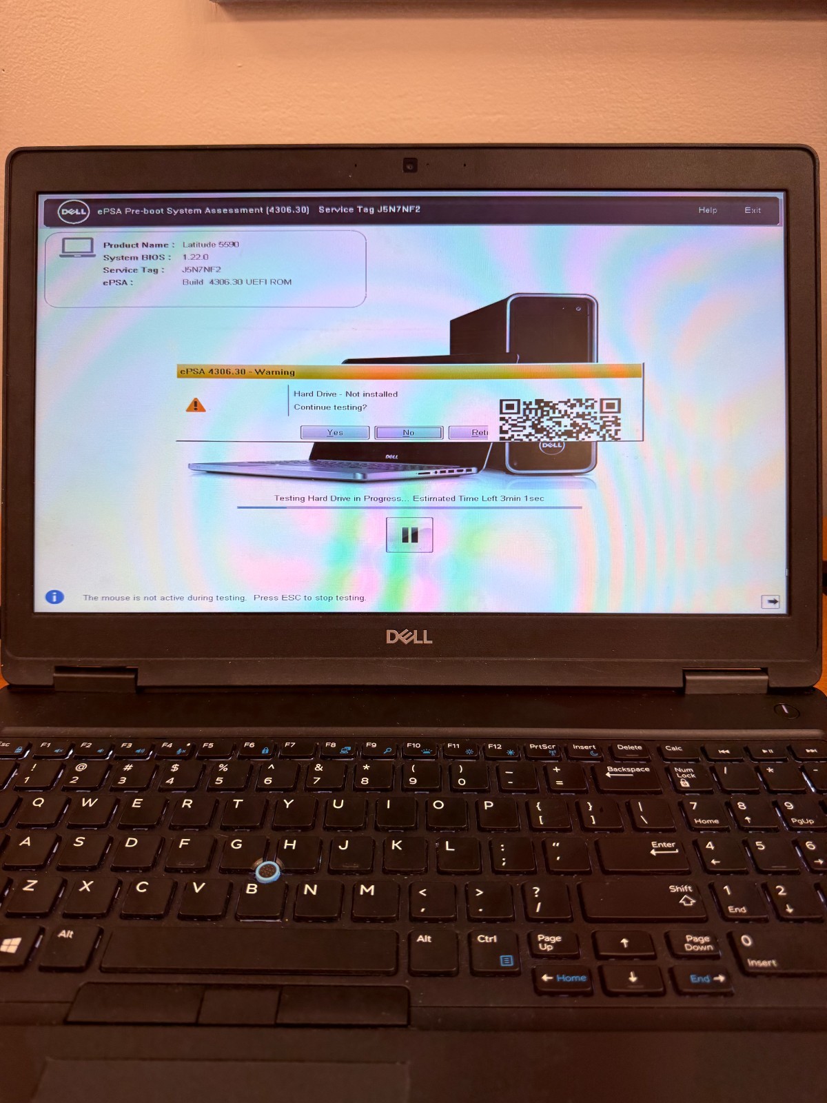 Lot of 2 Dell Latitude 5590 Intel Core i5 8th Gen Laptops No SSD BIOS Tested