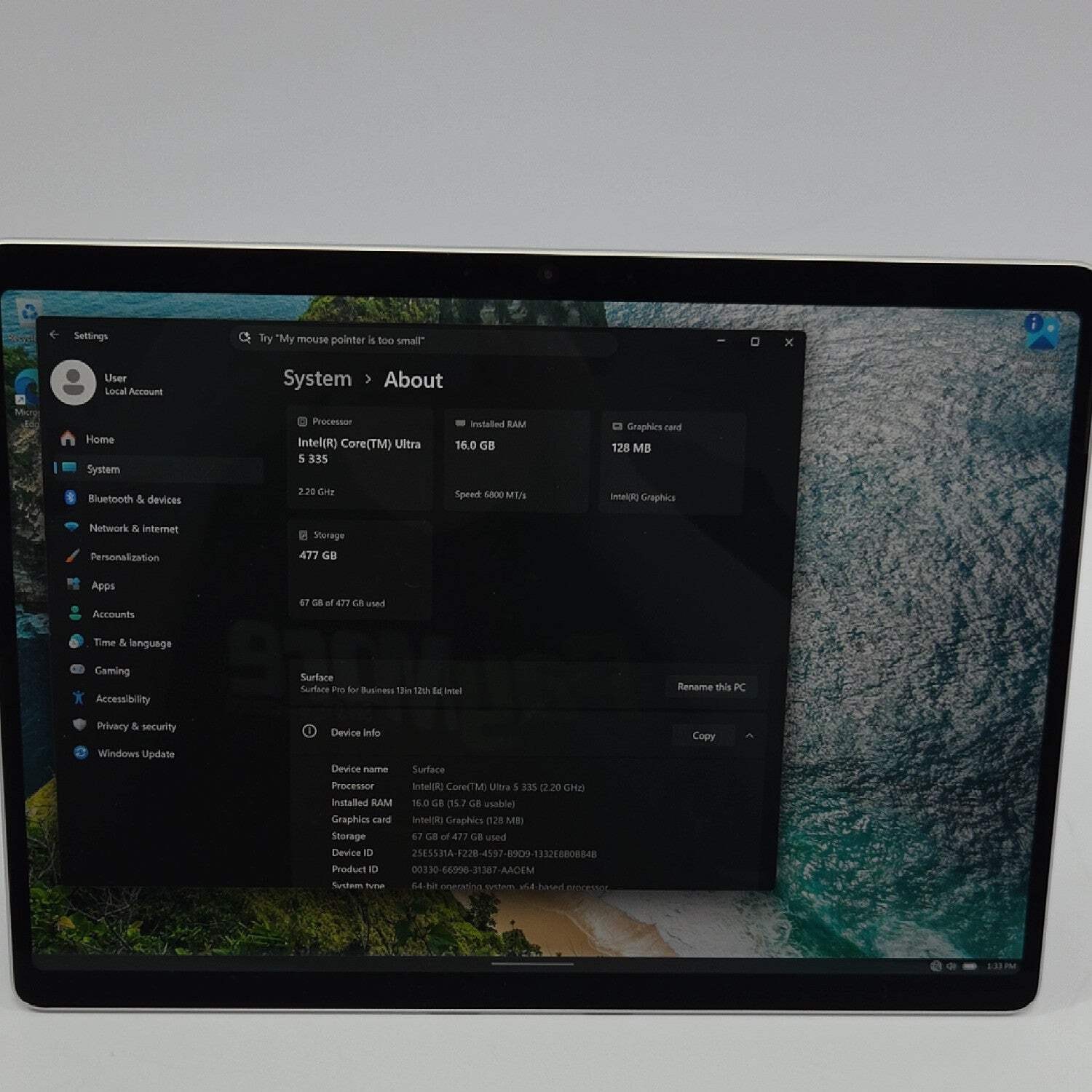 Microsoft Surface Pro 12 2103 13″ Core Ultra 5 335 2.2GHz 16GB RAM 512GB SSD