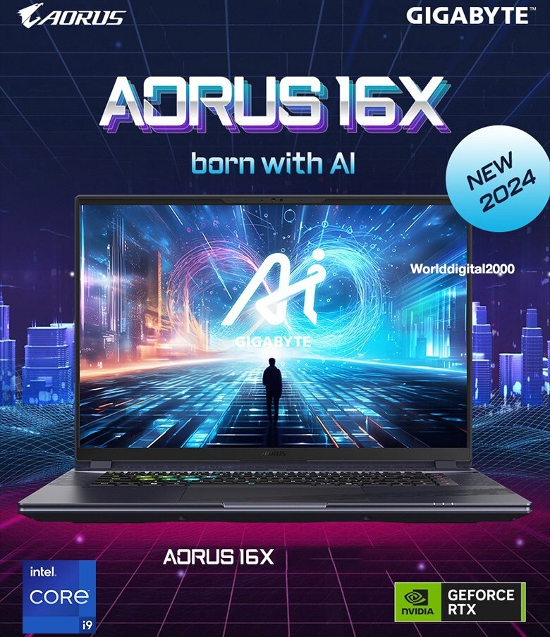 GIGABYTE 2024 AORUS 16X Gaming NoteBook 16 QHD Intel 14th-i9 32G 2TB RTX 4070