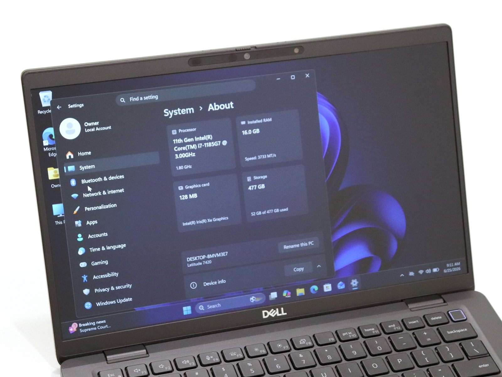 Dell Latitude 7420 14.0″ FHD Intel i7-1185G7 16GB RAM 512GB NVMe W11P