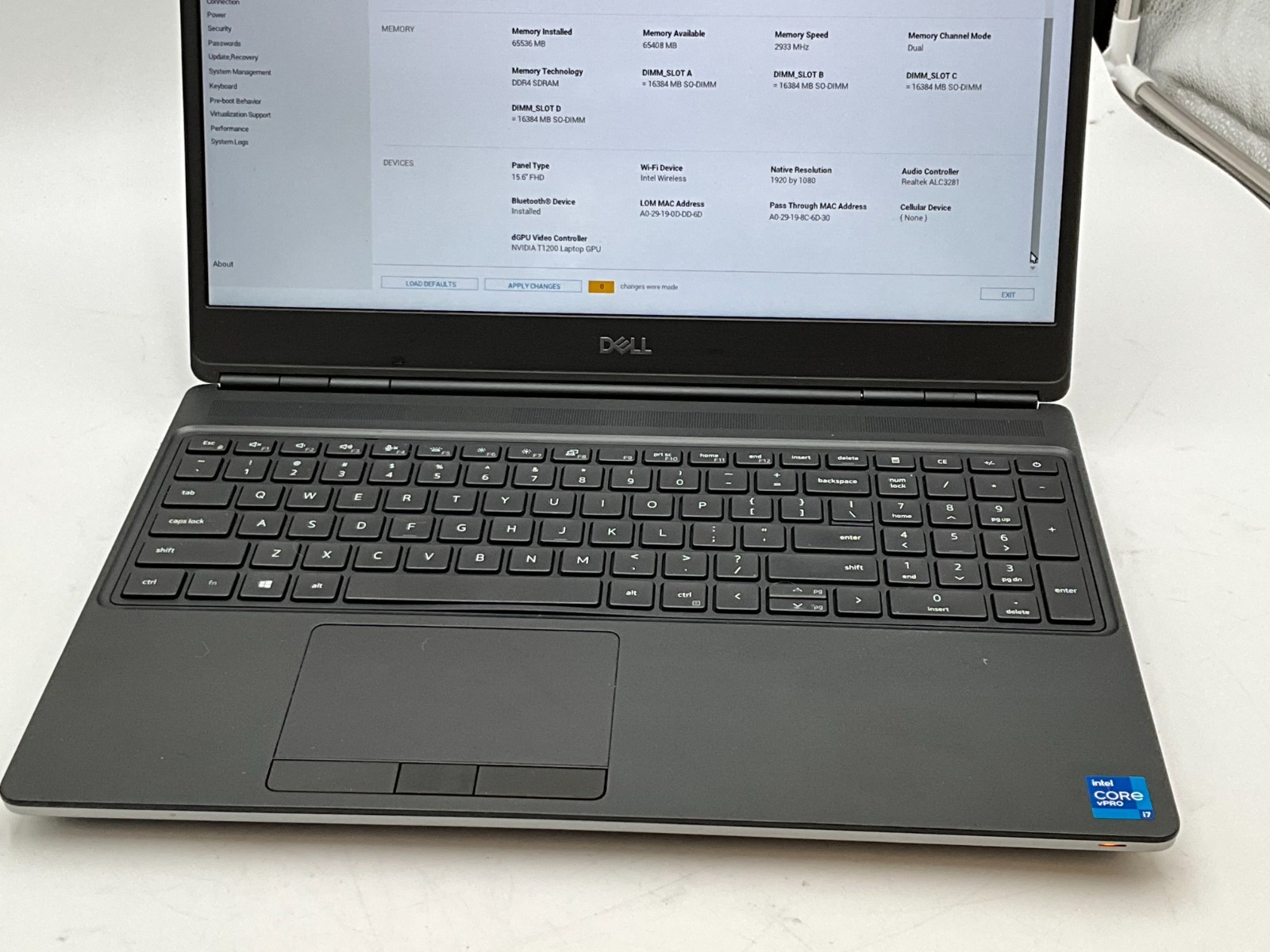 DELL Precision 7560 i7-11850H 2.50g 32GB 1TB T1200 15.6″ NO OS LAPTOP 19CR2J3 *C
