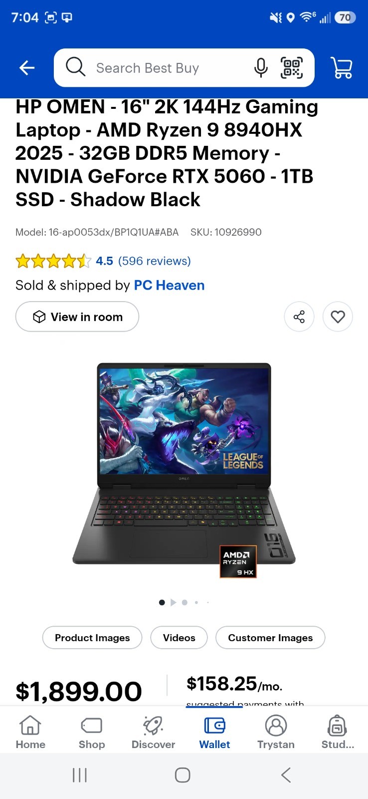 HP OMEN 16″ 2K 144Hz Gaming Laptop (AMD Ryzen 9, 32GB DDR5, RTX 5060, 1TB SSD)