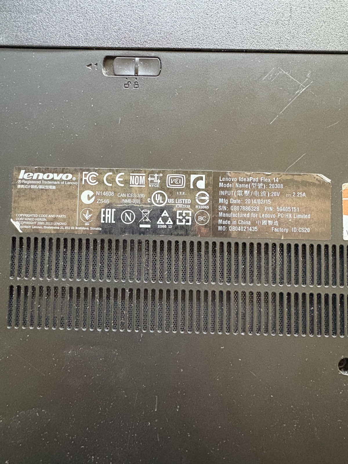 Lenovo IdeaPad Flex 14 Model 20308 – *NO SSD/HDD*