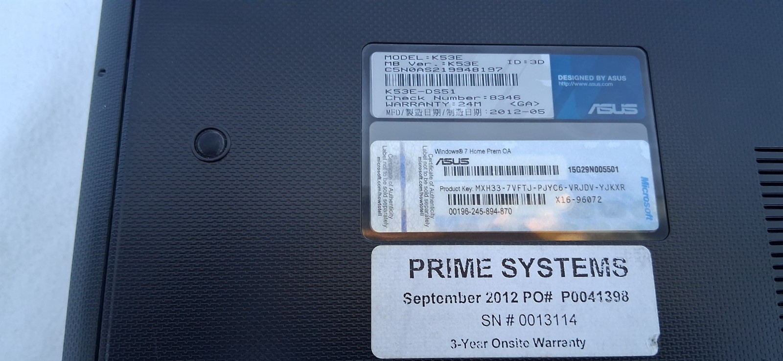 ASUS K53E 15.6″ Laptop Intel Core i5-2450M 2.5 GHz 4GB RAM 500 GB Hard Drive Bro