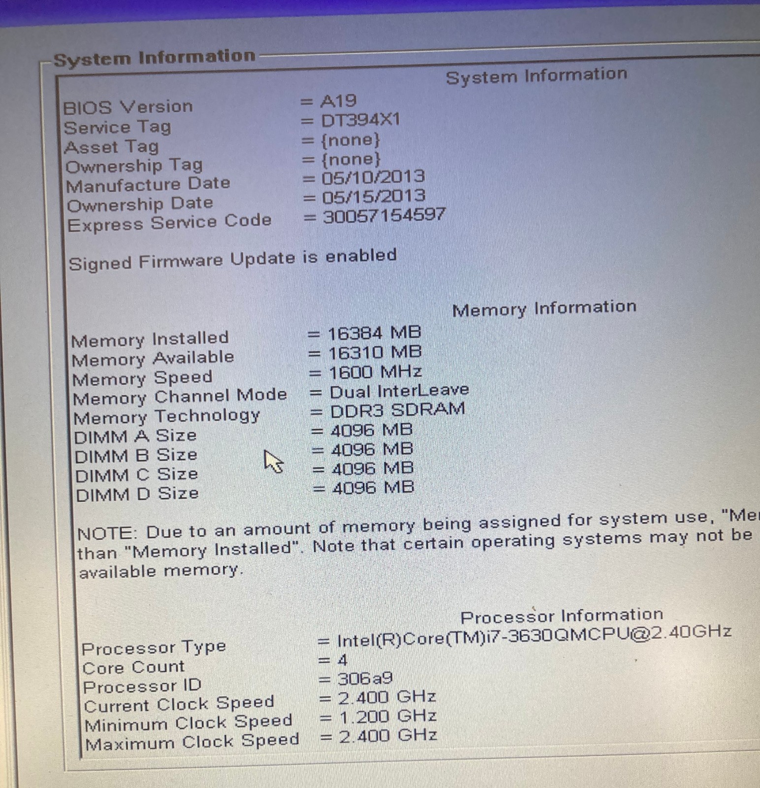 Dell Precision M4700 Intel i7 Quad 3630QM 16GB 250GB SSD Win 10 Pro