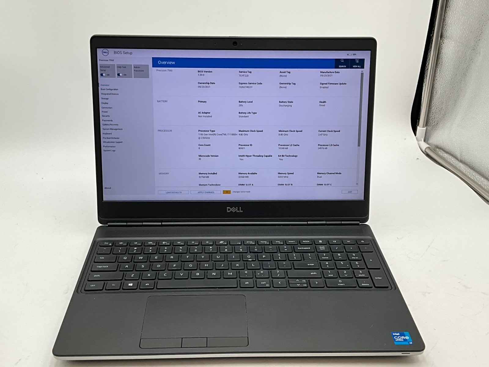 DELL Precision 7560 i7-11850H 2.50g 32GB 1tb T1200 15.6″ WIN11 Laptop 7GYF2J3