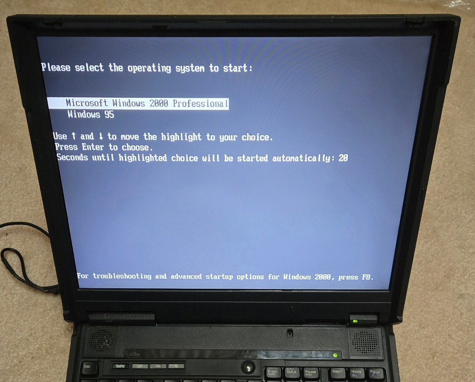 IBM ThinkPad A21m Laptop Win 95 & Win2000 Dual Boot, Serial Port, Works Great