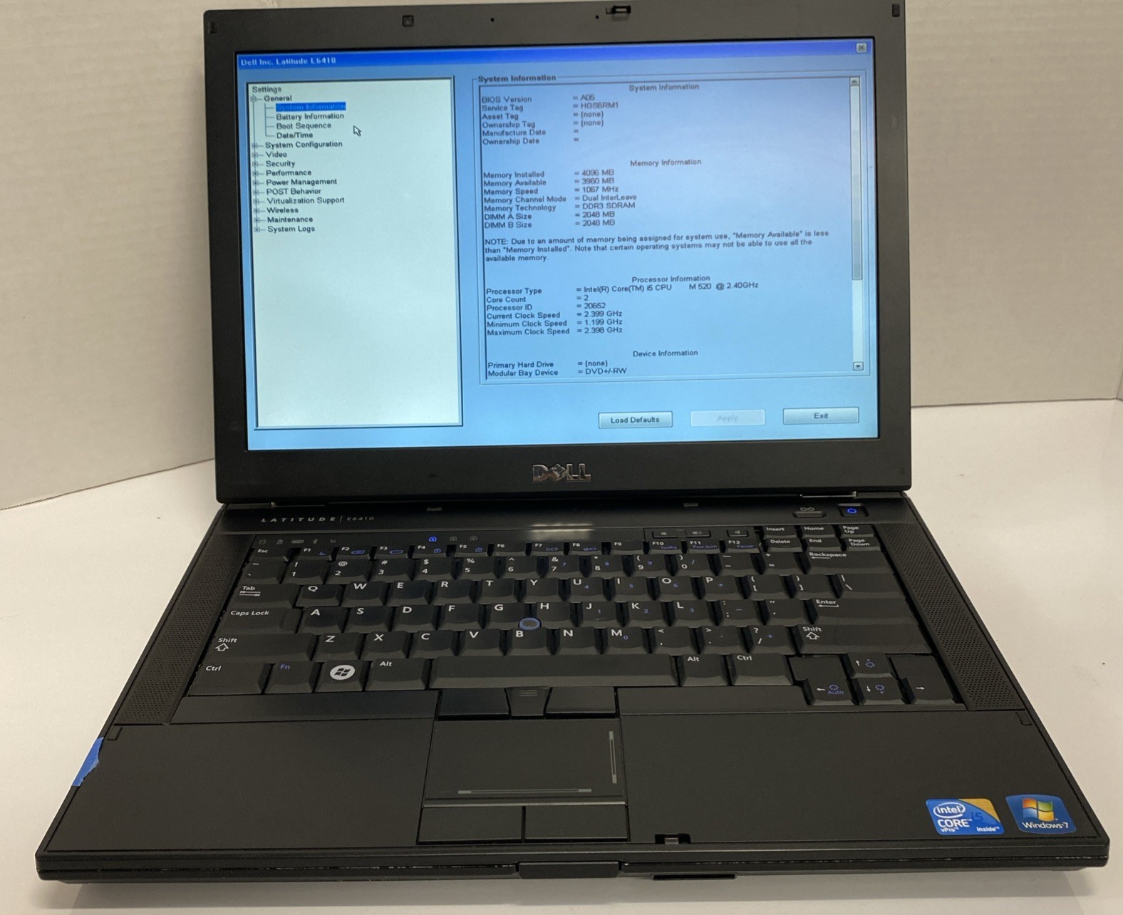 Dell Latitude E6410 Intel i5-M510 2.53GHz 4GB RAM | No HDD keyboard Issues