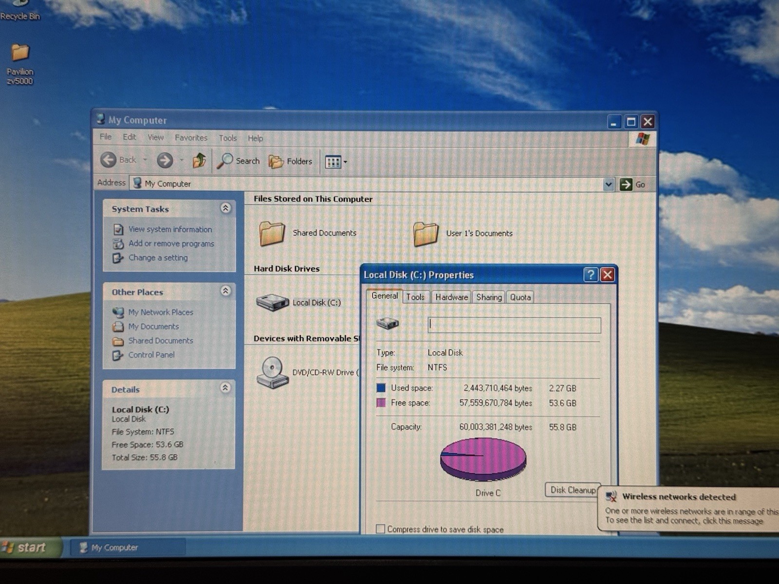 HP Pavilion zv5000 Laptop Pentium 4 3GHz 512mb RAM 60gb HDD Windows XP