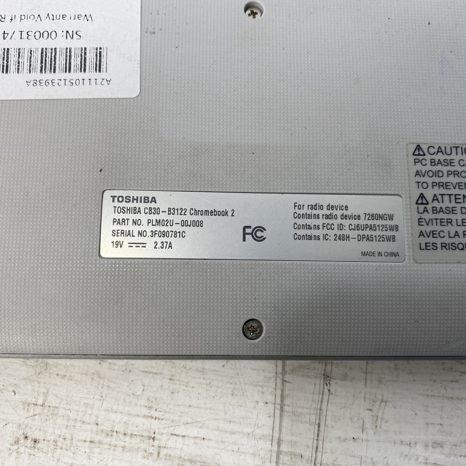 Toshiba CB30-B3122 13.3″ Chromebook 2 Intel Celeron Dual Core 16GB SSD 4GB