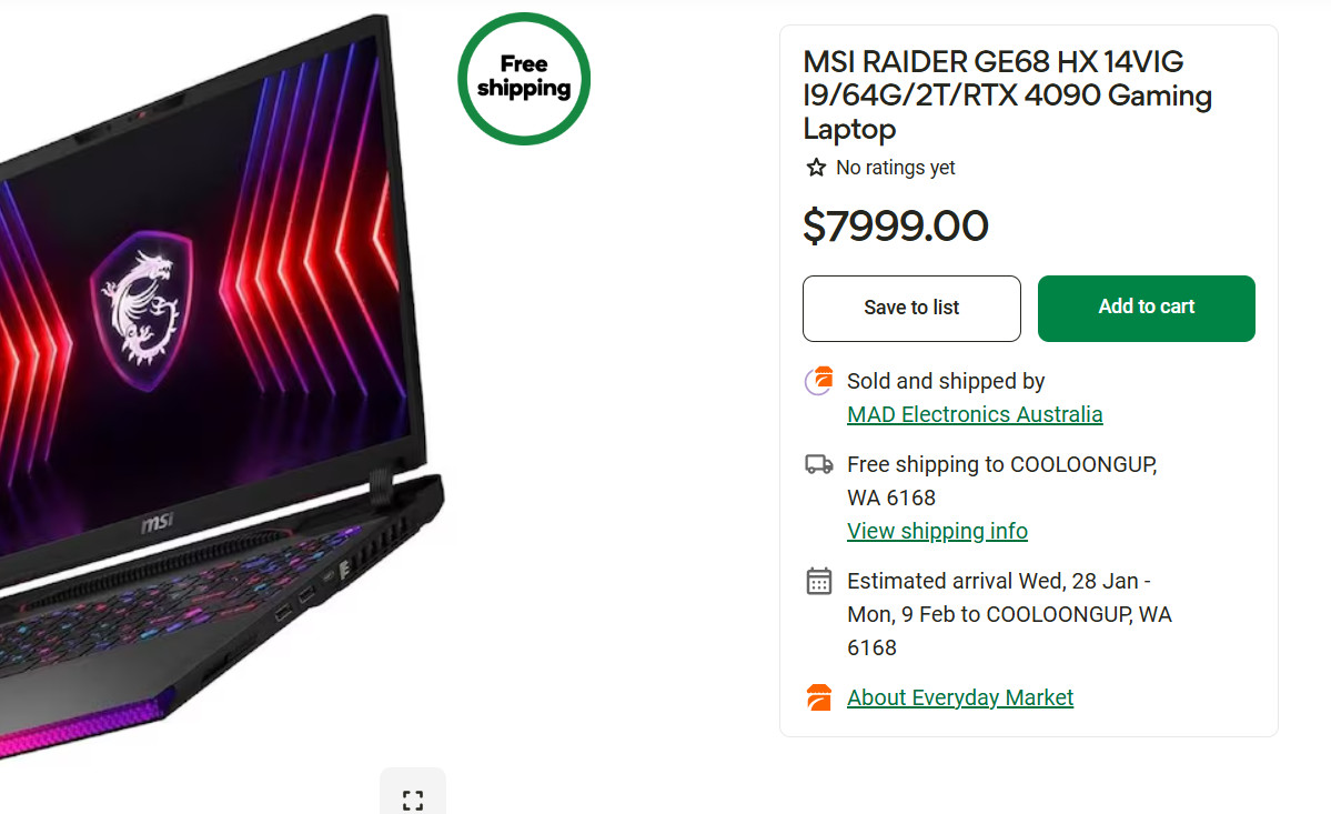 MSI RAIDER GE68 RTX 4090 i9 14900HX 32GB RAM 2TB SSD 4K 120HZ – WORTH $7499