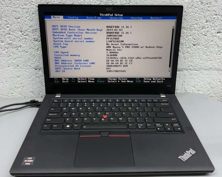 Lenovo ThinkPad A485 Ryzen 5 Pro 2500U 14″ Laptop – Untested – For Parts