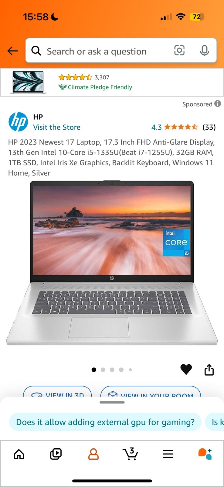 2023 Hp Laptop, 15 Inch Screen With Anti-glare