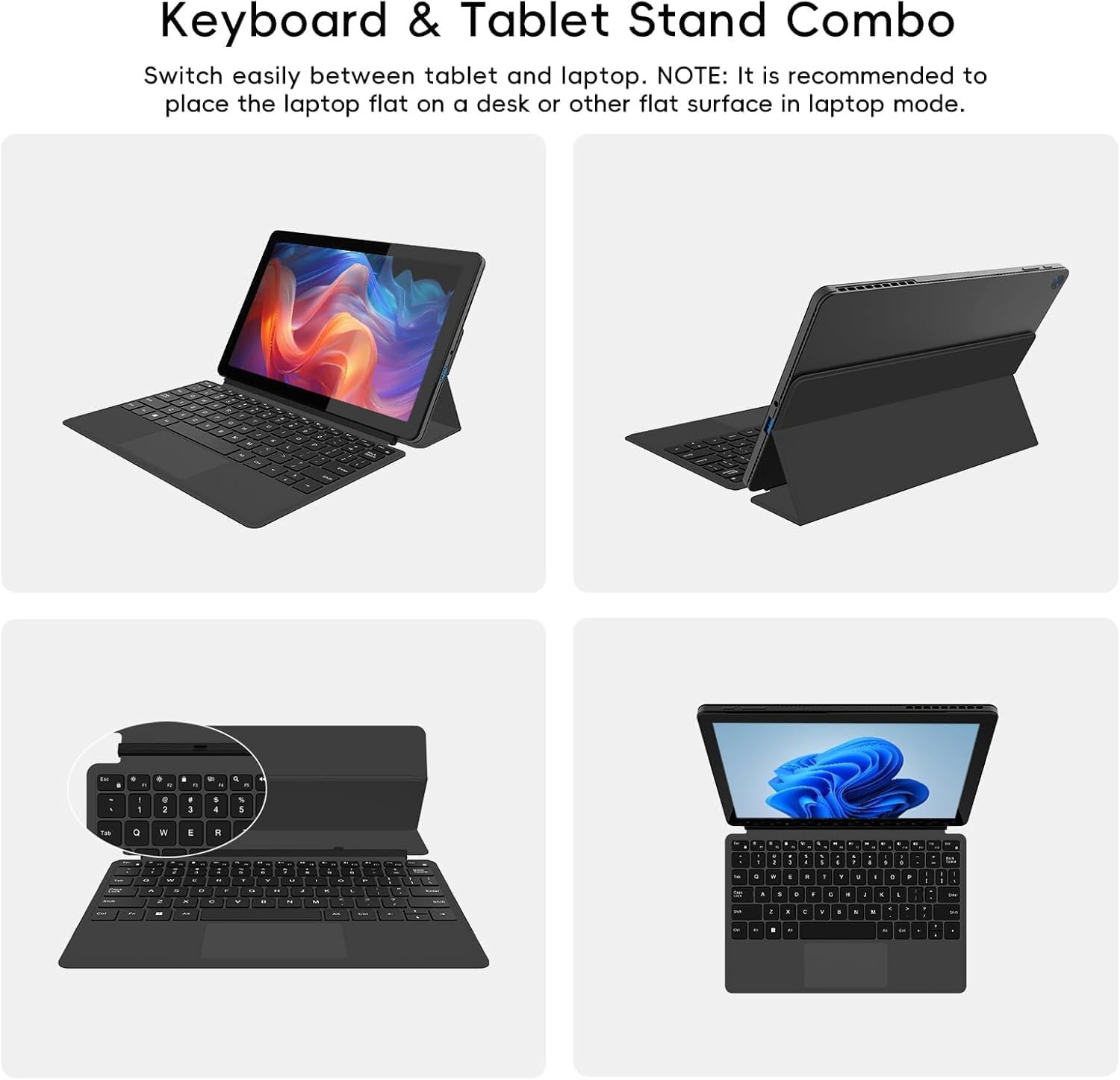 2-In-1 Laptop/Tablet (2026), Windows 11 PC with Magnetic Keyboard, 1-Year Office