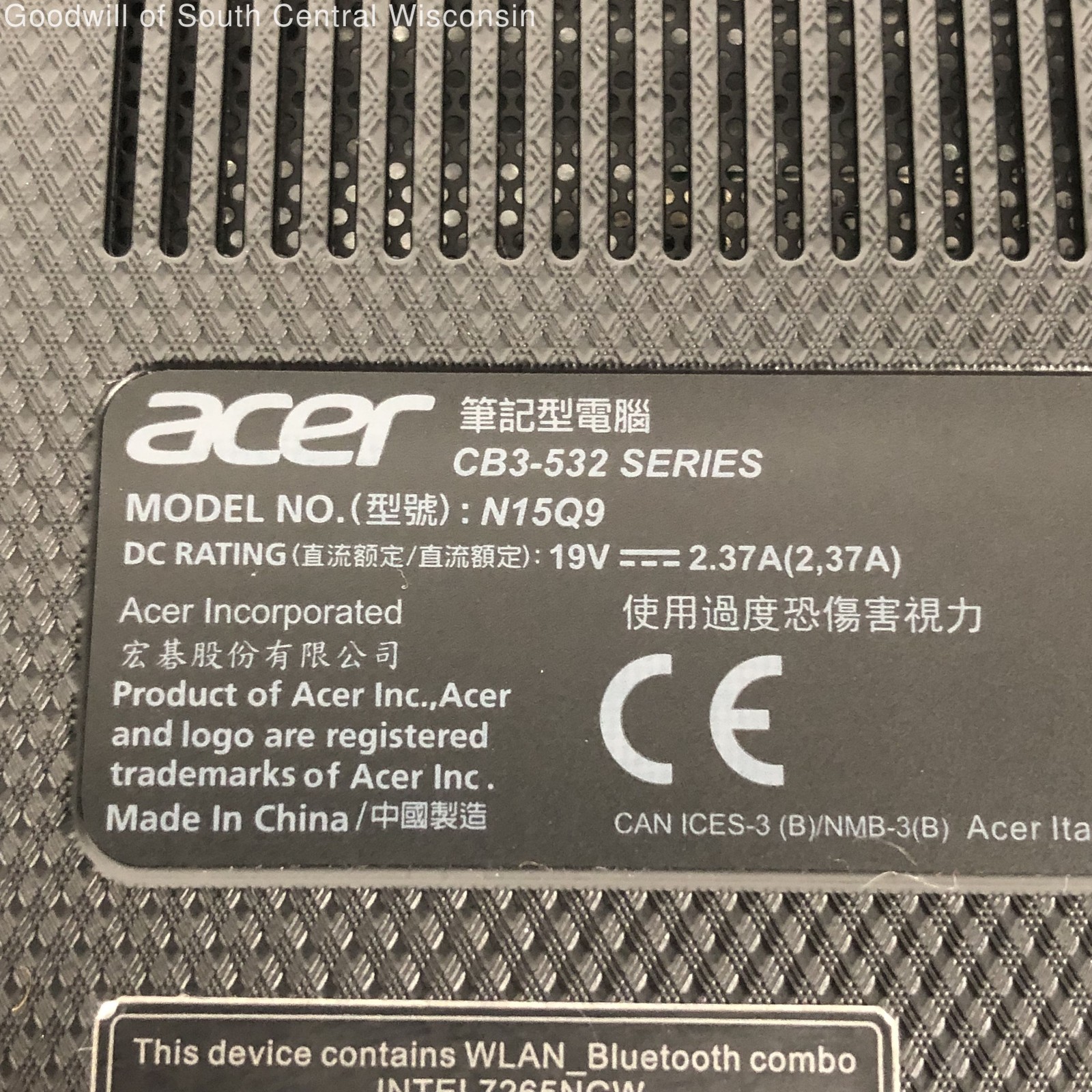 ACER CB3-532 N15Q9 Chromebook Laptop/2GB/16GB SSD