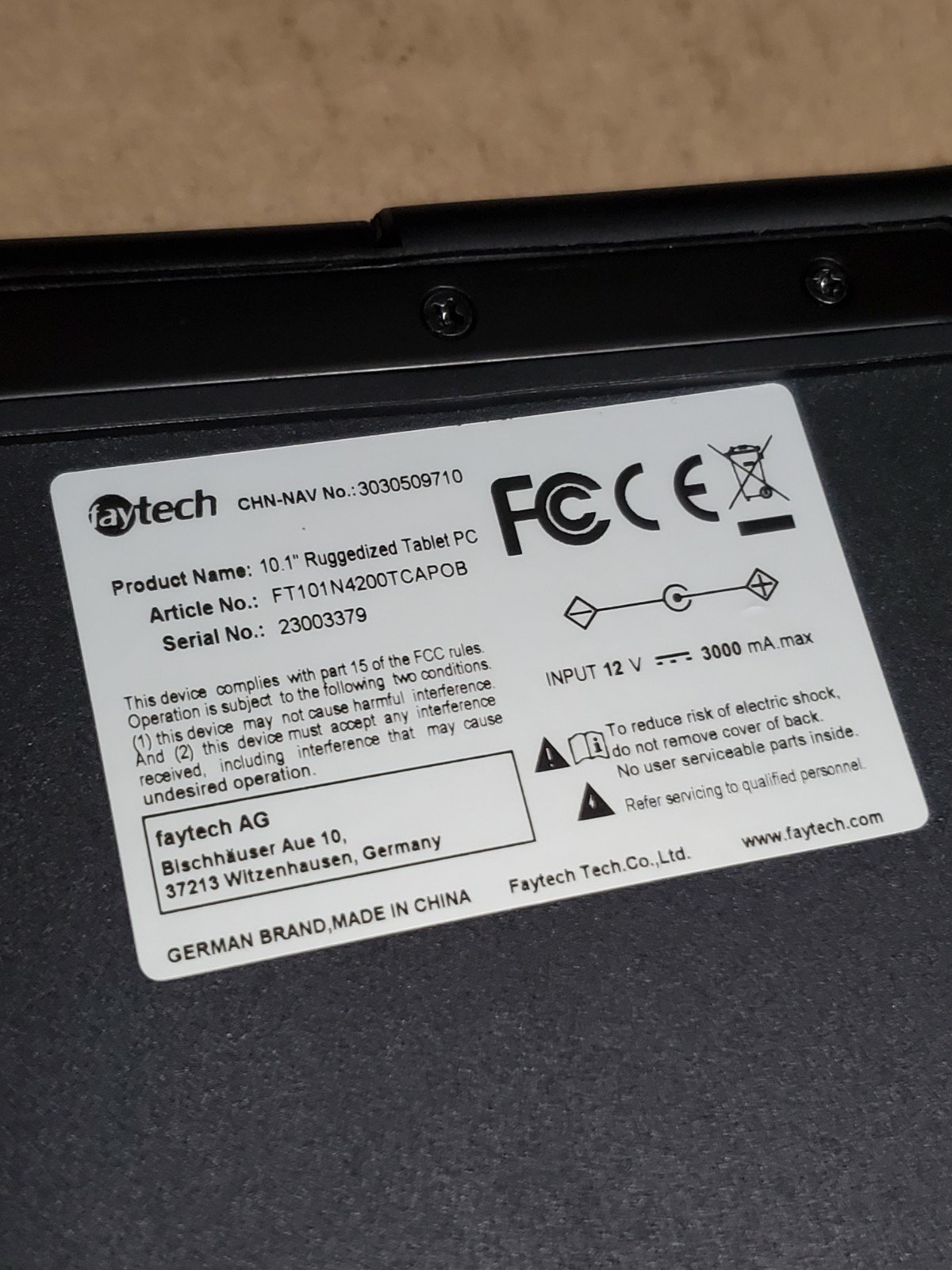 Faytech 10.1″ Industrial Tablet Intel N4200 6GB RAM DDR3 128GB IP65 1920x1200P