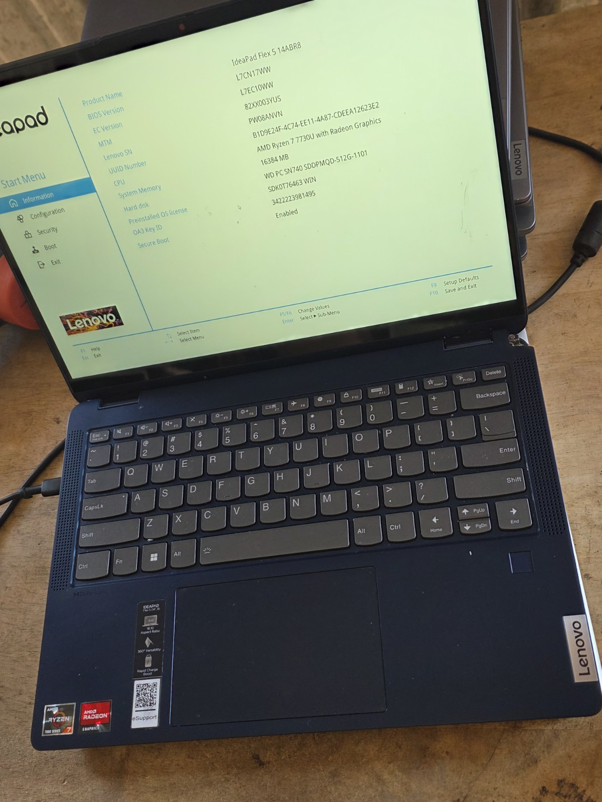 Lenovo Flex 5 14” (1TB SSD Ryzen 7 7730U 8-Core 16GB RAM 2-In-1 14abr8 Dam