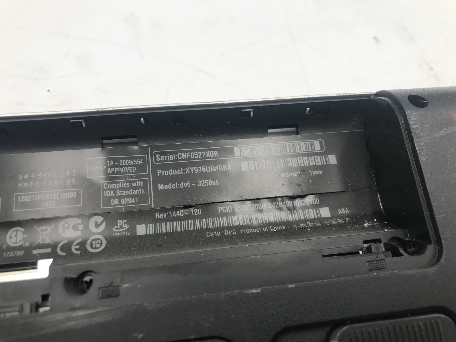 HP PAVILION DV6 3250US – FOR PARTS/DRILLED MOBO – INTEL I5 1ST GEN – NO RAM – BB