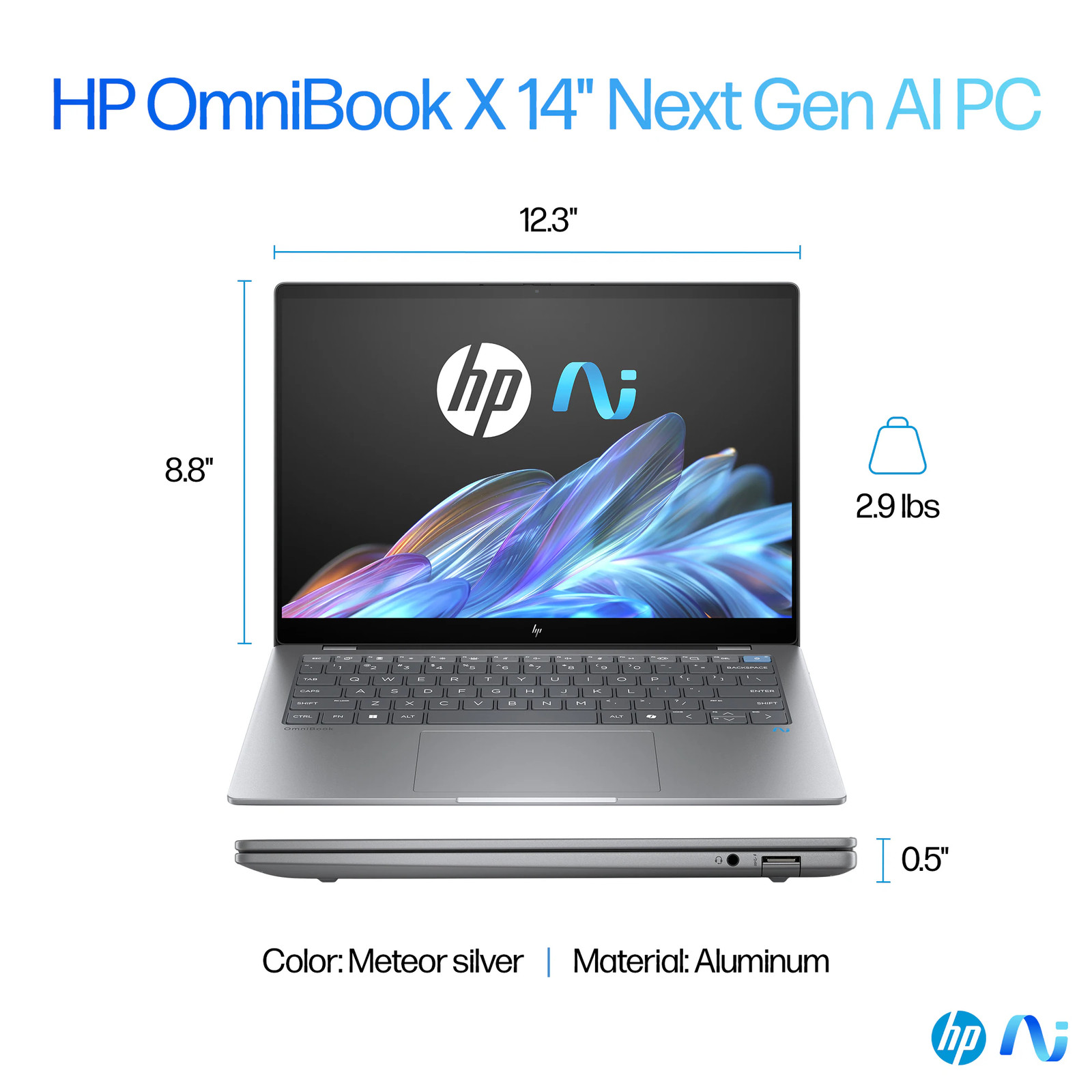 HP OmniBook X 14-fe 14″ Laptop Snapdragon X Elite 16GB 512GB W11H
