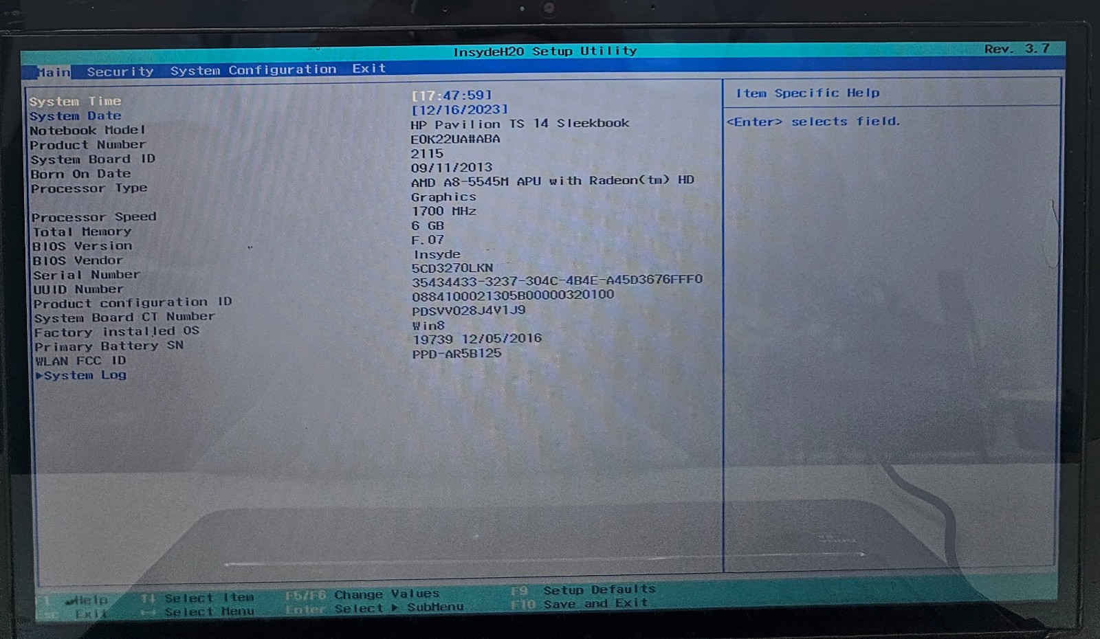 HP Pavilion TS 14 Sleekbook 14-f027cl Laptop AMD A8-5545M 6GB RAM NO HD/OS (FL)