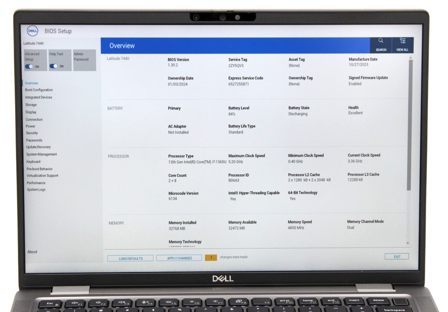 Dell Latitude 7440 Touch 14″ intel Core i7-1365U 32GB RAM 256GB SSD