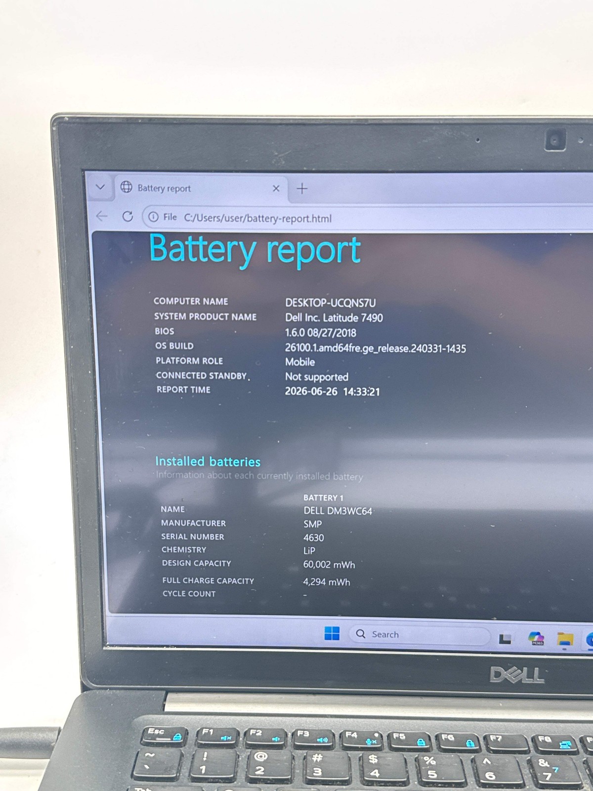 Dell Latitude 7490 14″ Core i5 8th Gen 8GB 256GB SSD Black For Parts
