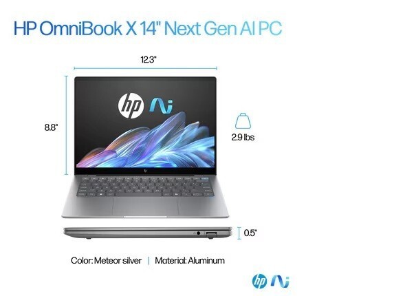 HP OmniBook X 14-FE000 Touch Laptop PC 14″ 2240×1400 X Elite 16GB Backlit Key