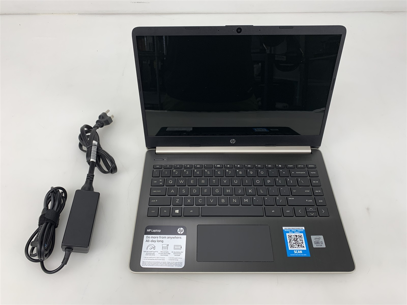 HP Laptop 14-dq1 Intel i3-1005G1 1.20GHz 4GB RAM 128GB NVMe SSD Win11 Bad Battry