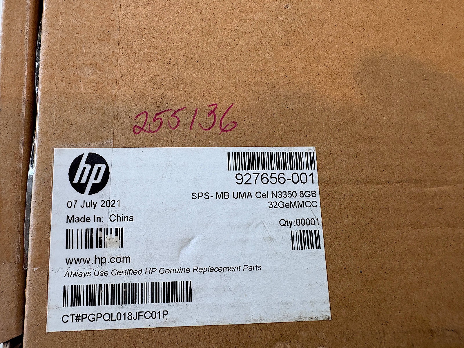 HP Chromebook X360 11 G1 EE System Board (927656-001 Cel.N3350 1.1 GHz 8GB 32GB