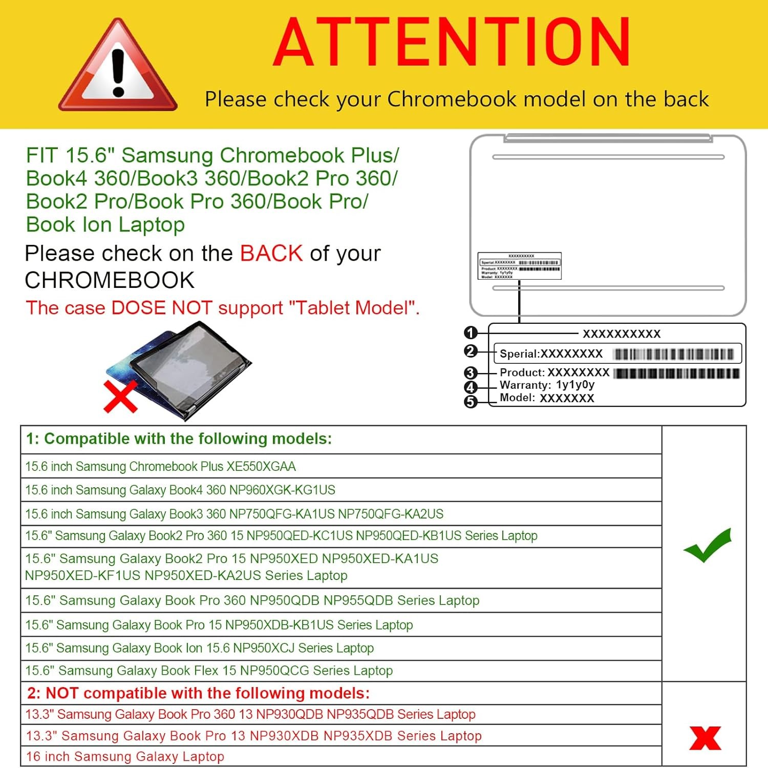 Sleeve Case Cover for 15.6″ Samsung Chromebook Plus XE550XGAA / Galaxy Book4 360