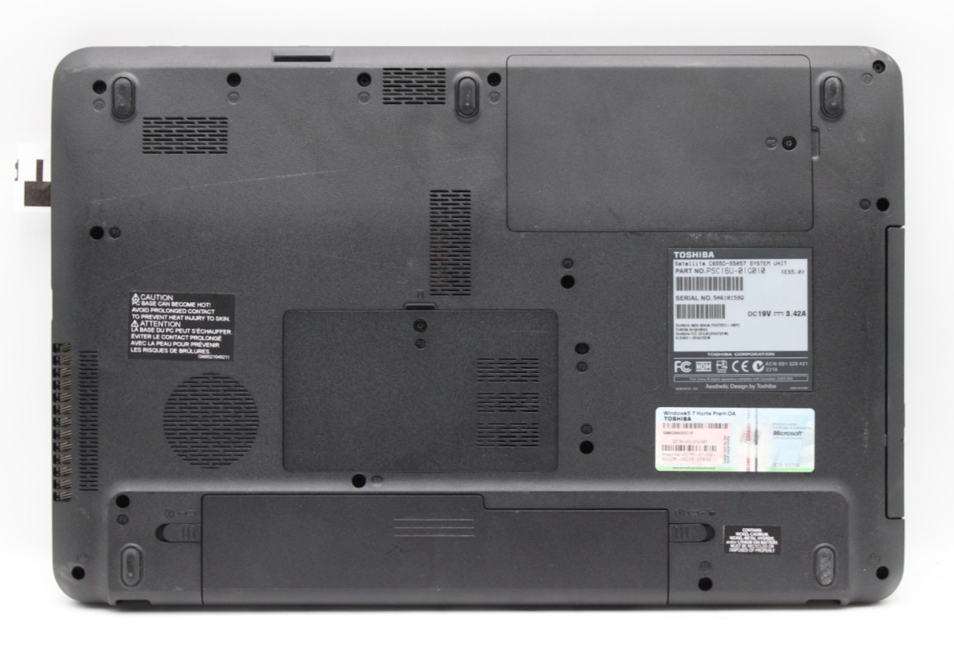 Toshiba Satellite C655 AMD Athlon X2@2.31GHz 4GB DDR3 NO STORAGE/OS*USED/TESTED*