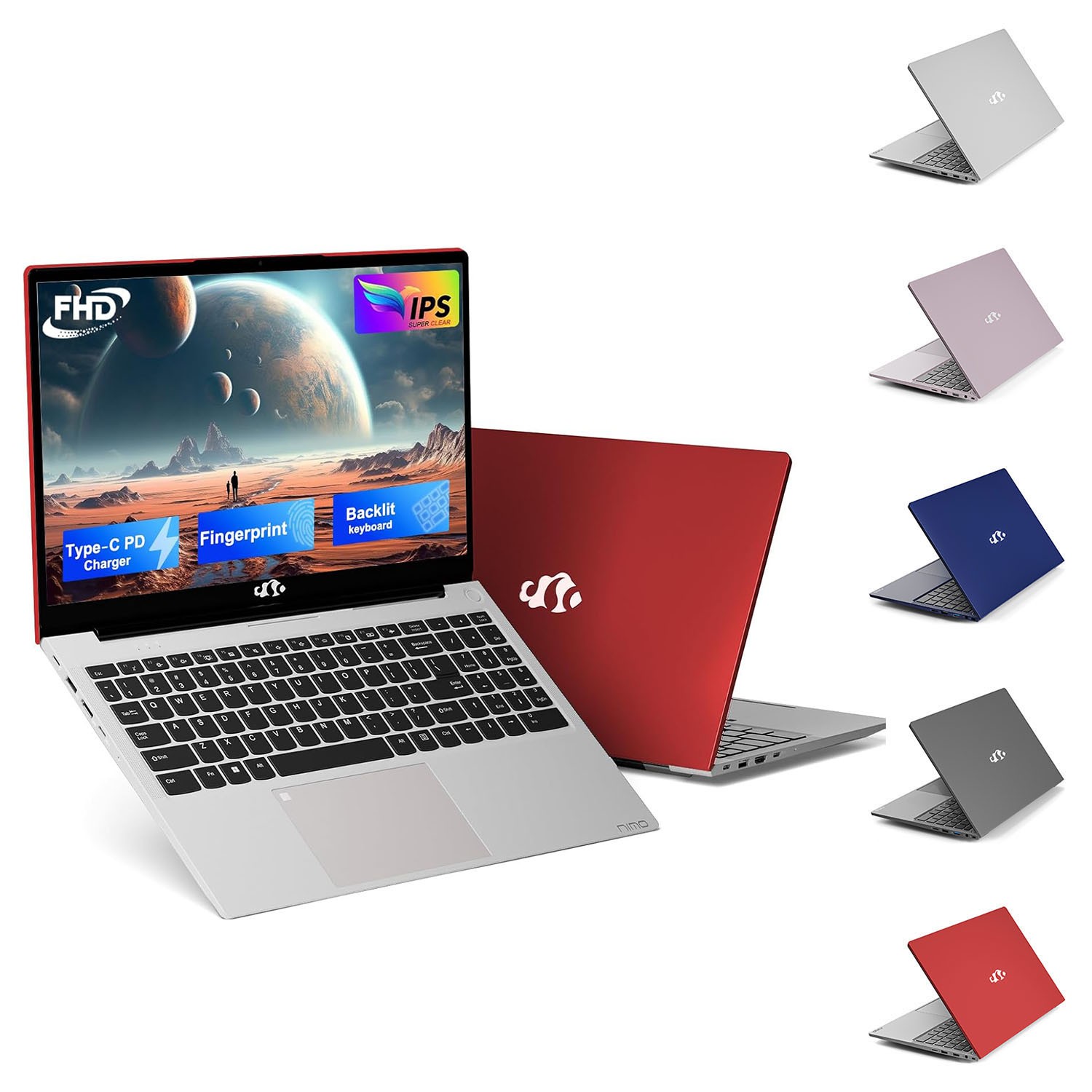 NIMO 15.6” FHD Laptop 8GB RAM 521GB SSD Intel Quad-Core N100 Backlit Keyboard