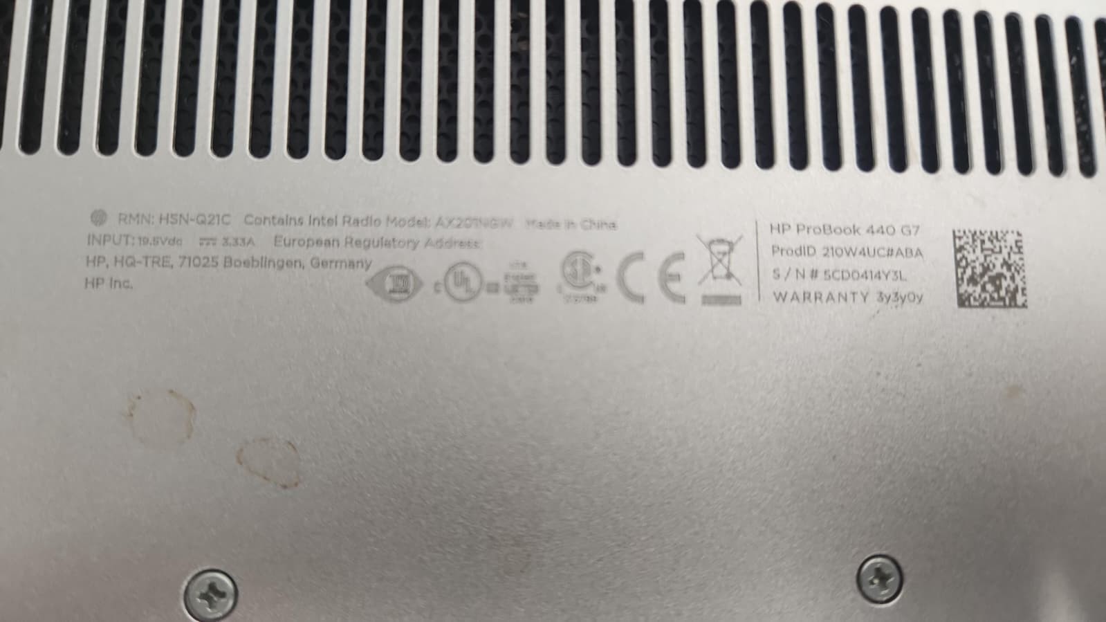 HP ProBook 440 G7 13.9in i3-10110U 4GB 256GB Used No Box No Charger