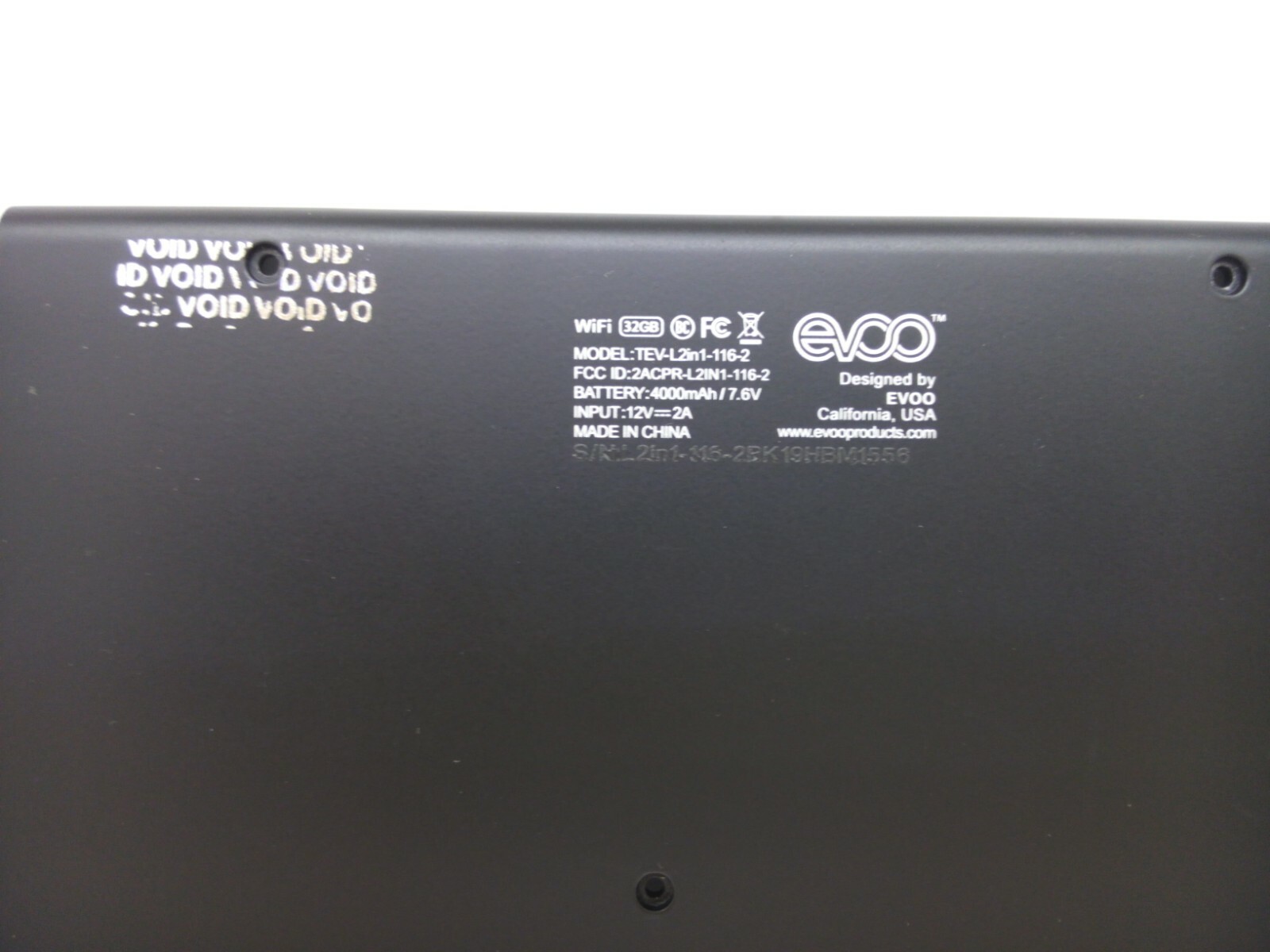 EVOO EV-L2IN1-116-2 Black Laptop / Tablet 2 in 1 Genuine Bottom Base Cover / 84