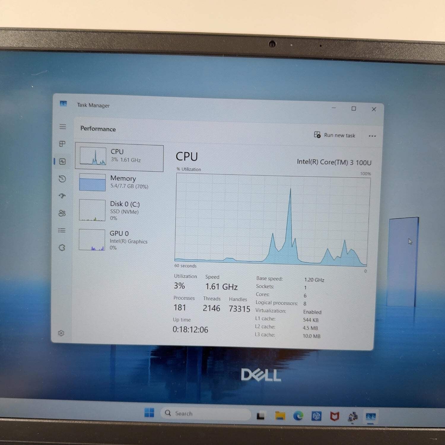 Dell 15-dc15250 15-DC15250 15.6″ Core 3 100U 1.2GHz 8GB RAM 512GB SSD