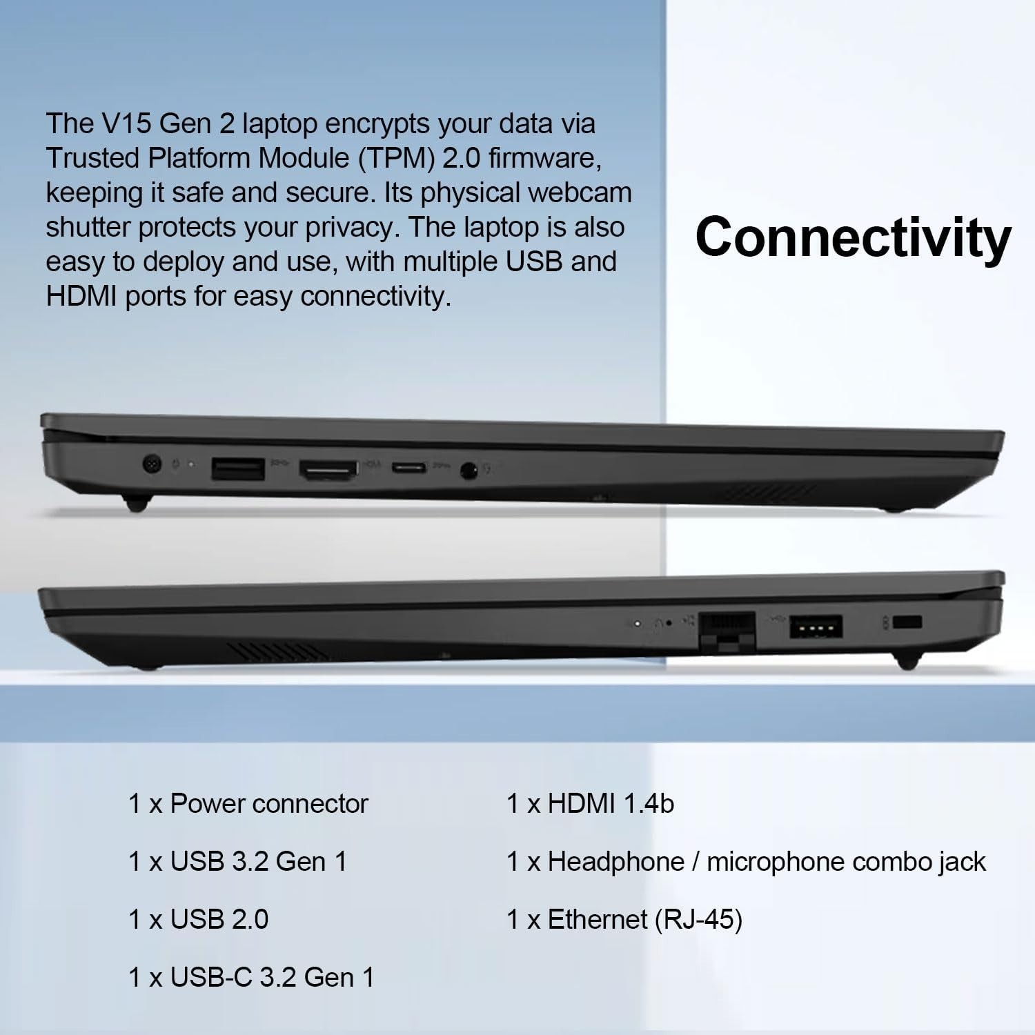 Lenovo V15 Lightweight Laptop, 15.6” 1080p Anti-Glare Display, Business