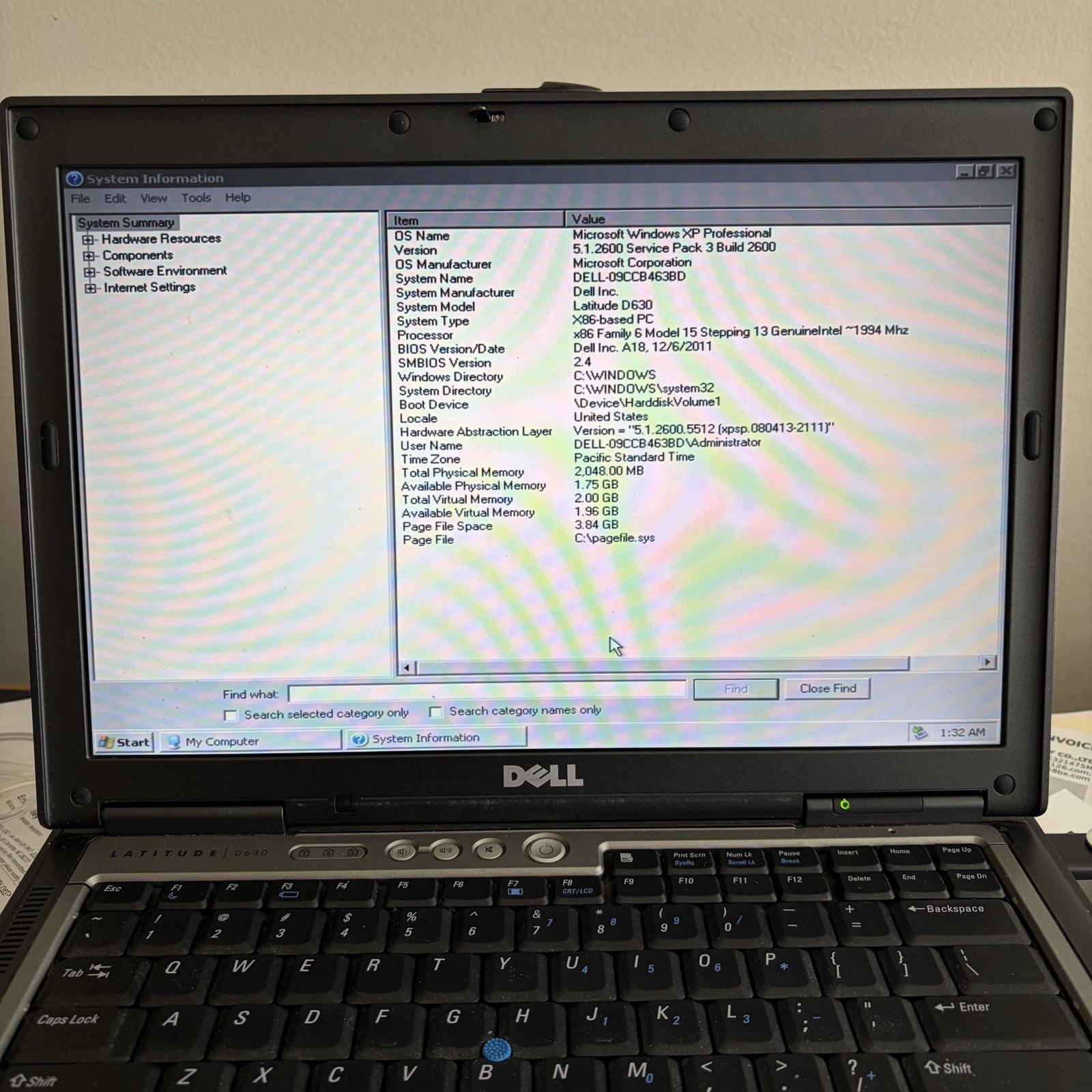 Dell Latitude D630 Fresh Load XP Pro T2300 SP3 RS232 DVD 2GB 120GB RW DVD