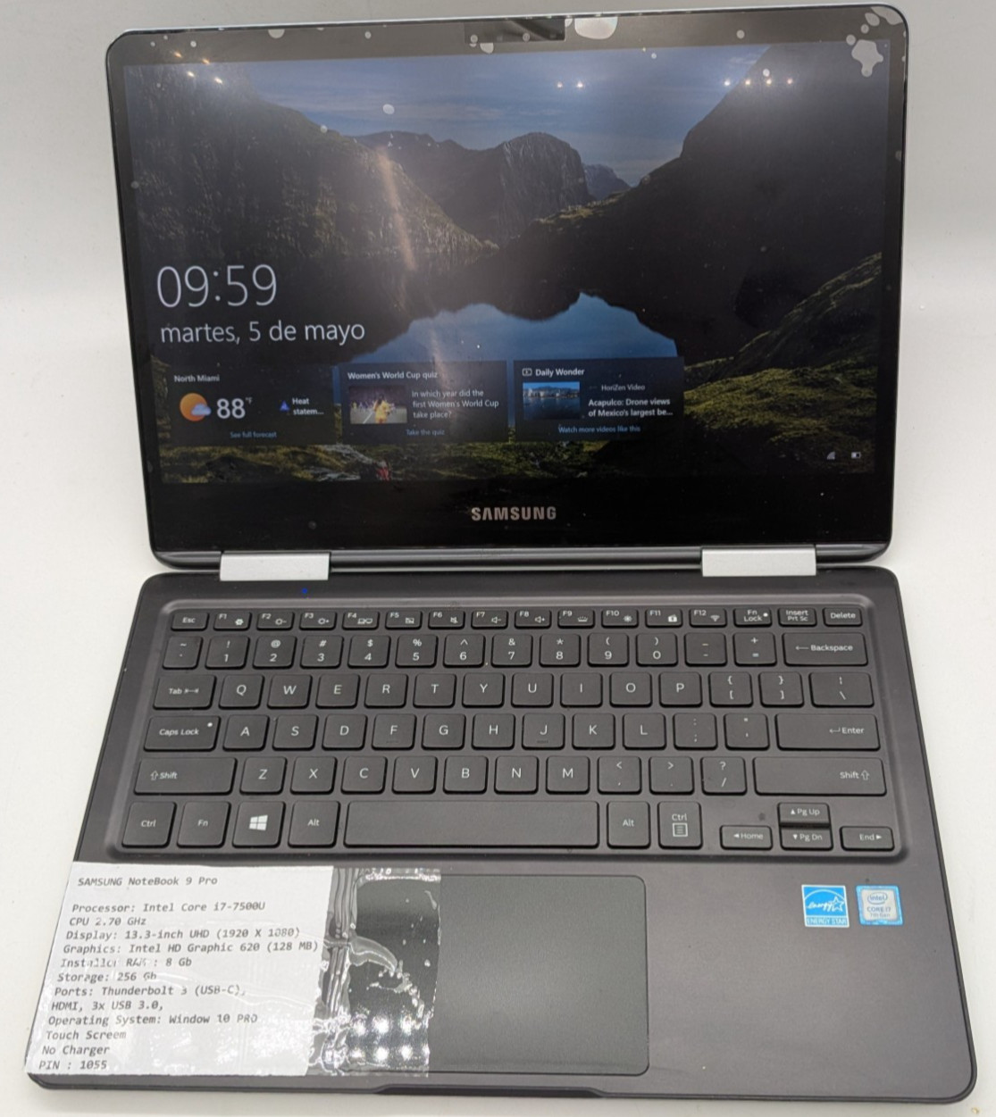 Samsung Laptop Notebook 9 Pro . i7, RAM 8 GB, Storage 256 Gb Touchscreen