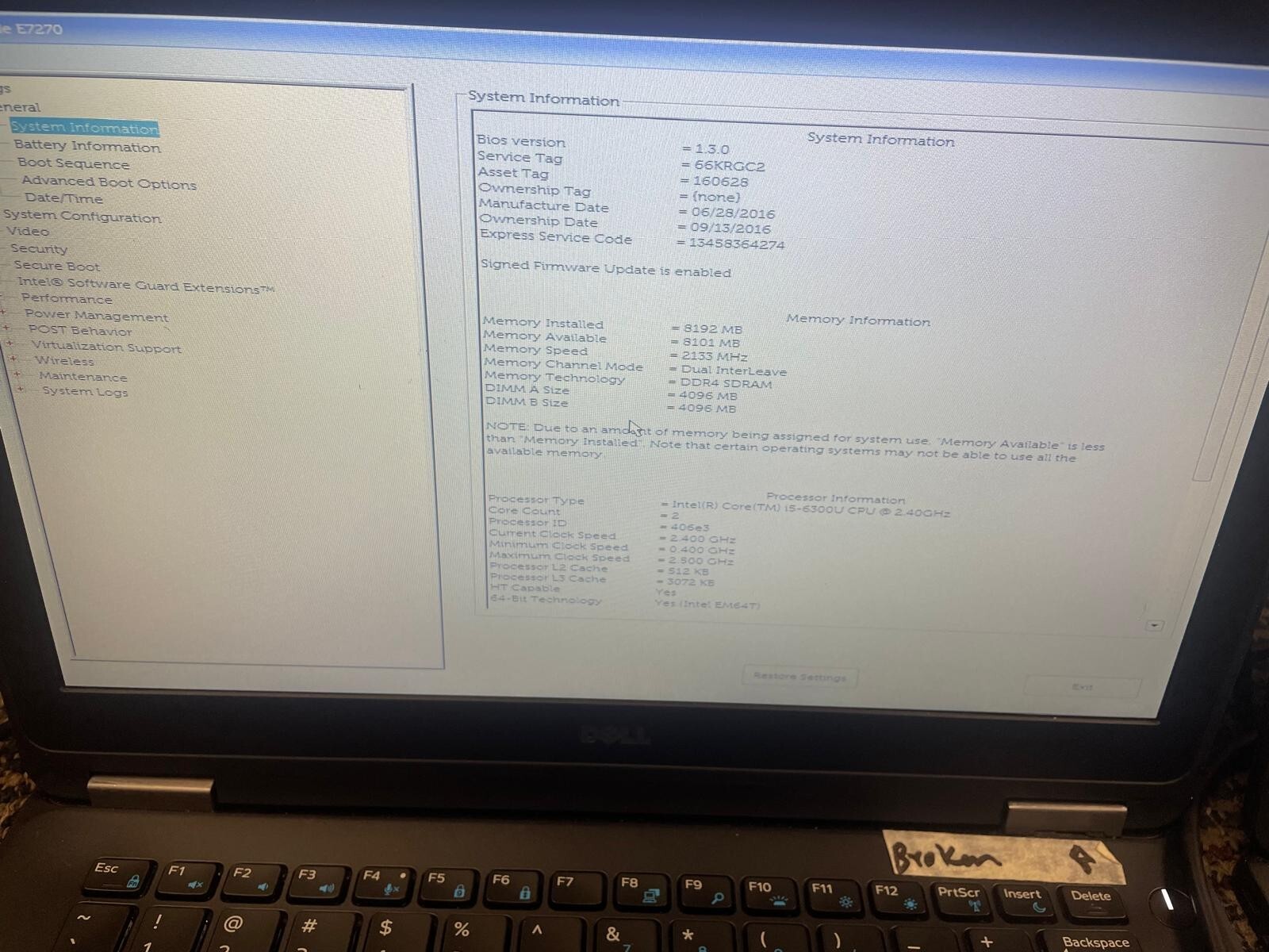 Lot of 5 Dell Latitude E7270 12.5″ Intel Core i5-6300U , i7-6600U, 8GB RAM- READ