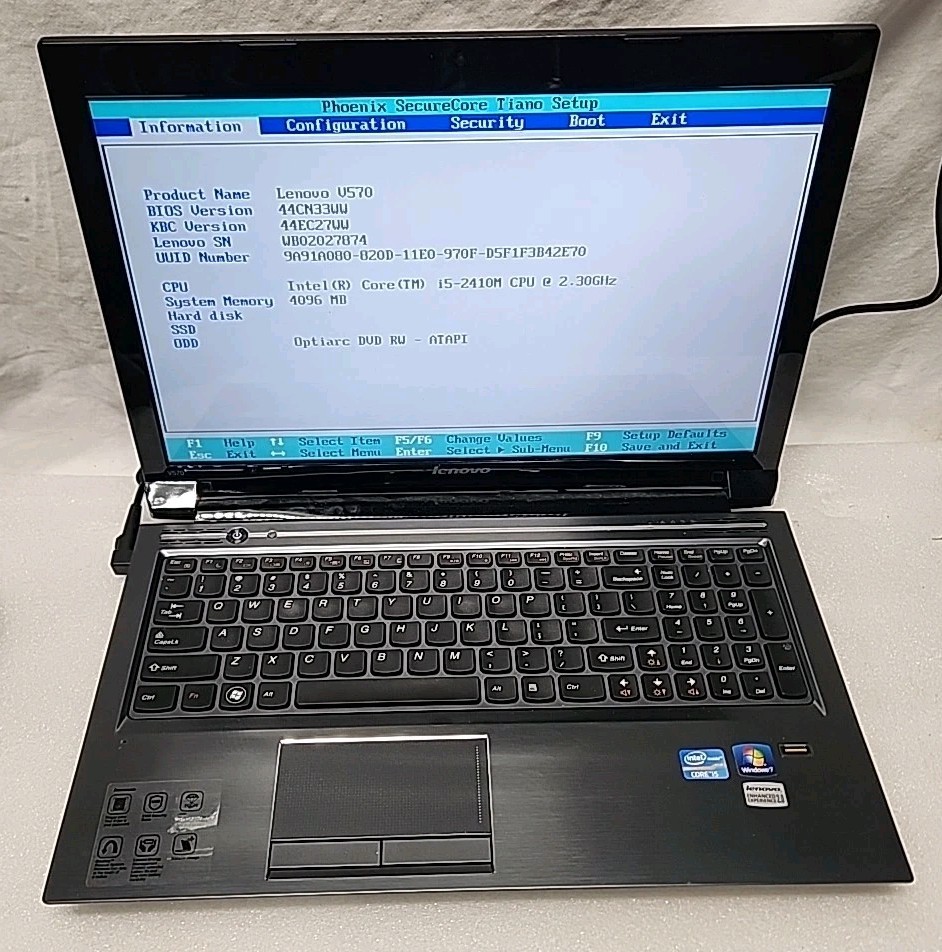 Lenovo V570-1066 Laptop Intel I5-2410M 4GB Ram NO HD/OS (FL)