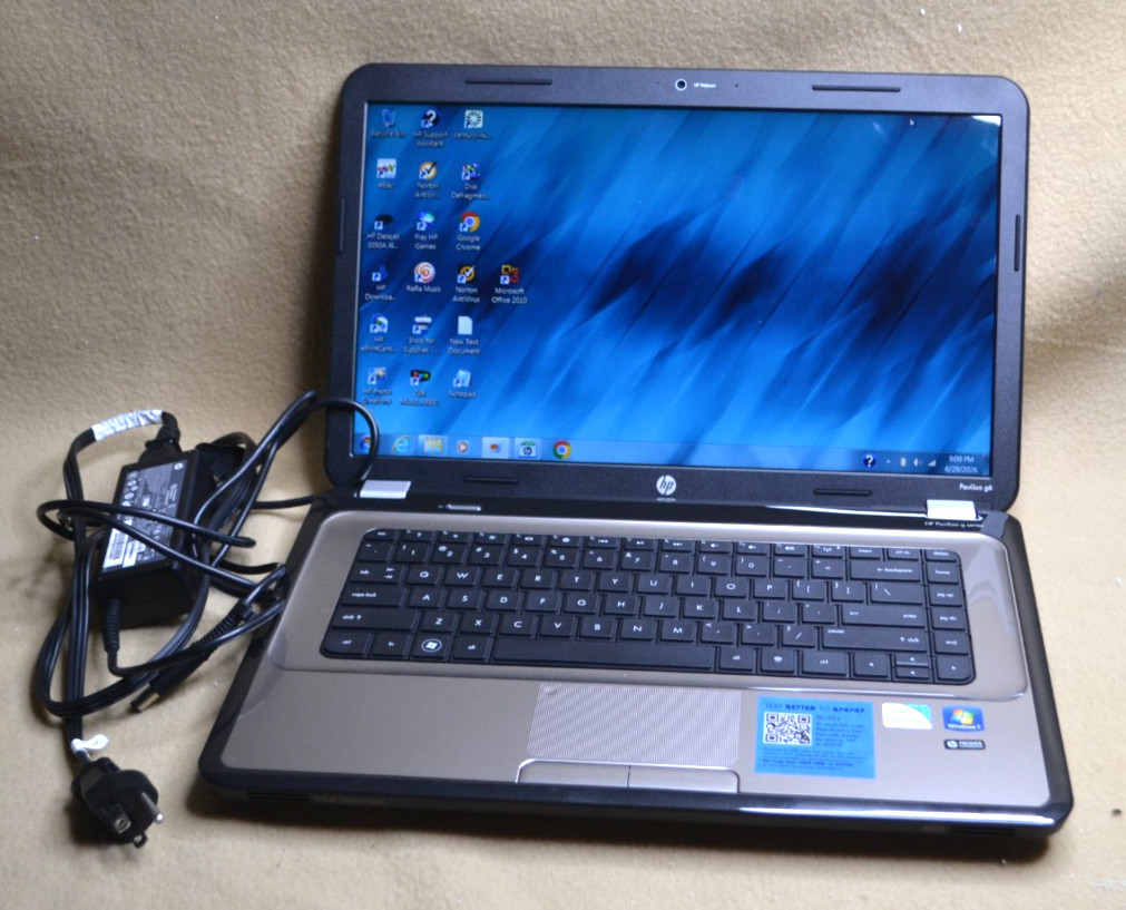 HP Pavilion G6-1d08dx 15″ Laptop w/Adapter Win 7 4GB Ram 320GB HD Pentium B950