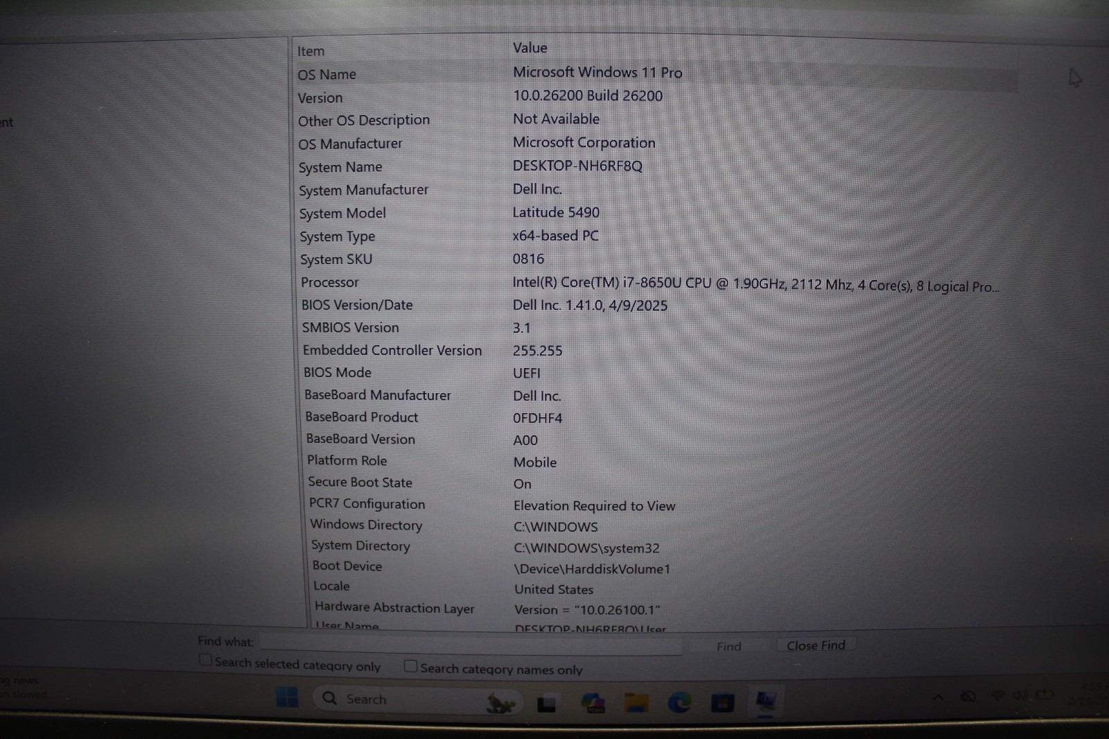 Dell Latitude 5490 I7-8650U 256GB M.2 SSD 16GB DDR4 Win 11Pro
