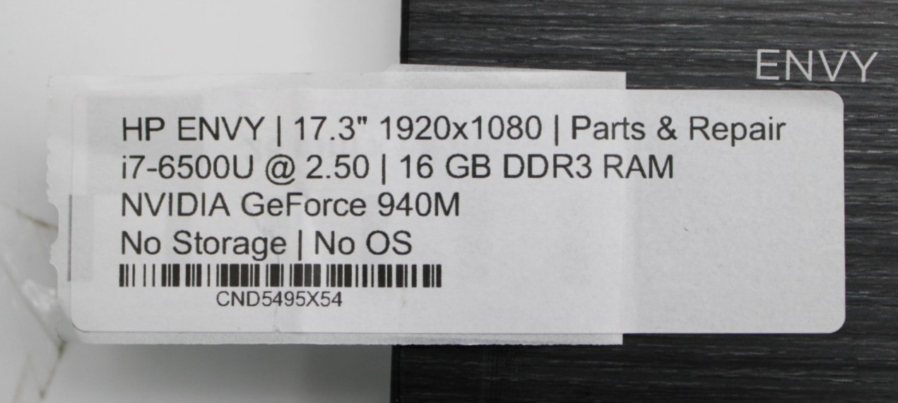 HP Envy i7-6500U@2.5GHz 8GB DDR3 NO STORAGE/OS *PARTS/REPAIR* *READ*