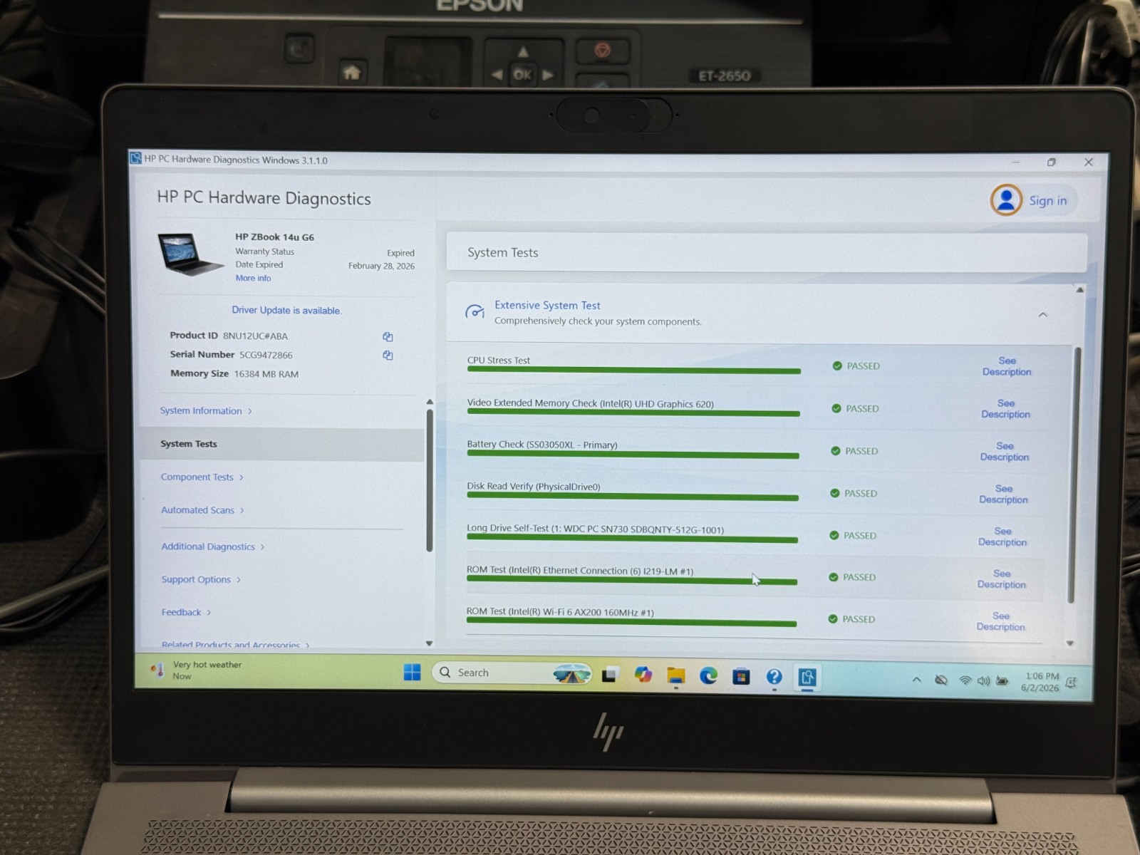 HP ZBOOK 14U G6 14″ Intel Core I7-8665U 1.90GHz 16GB RAM 512GB M.2 Laptop