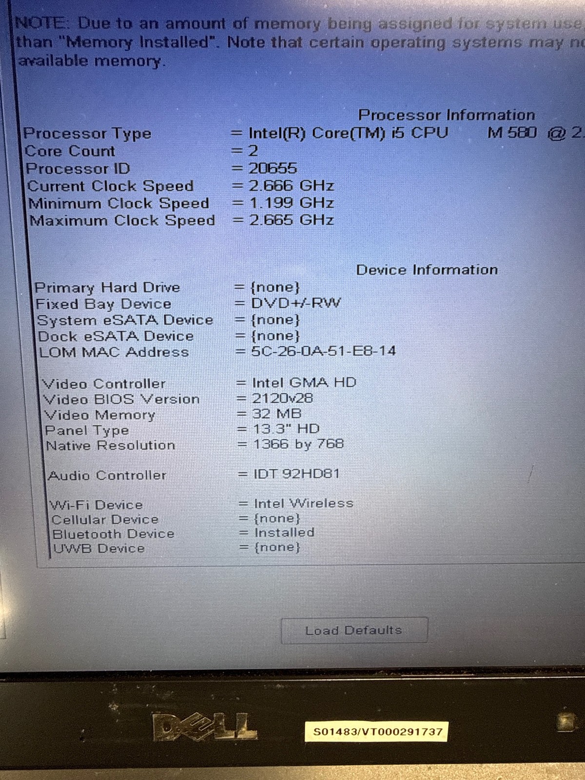 Dell Latitude E4310 13.3″ i5-580M 2.67GHz 4GB No Drive