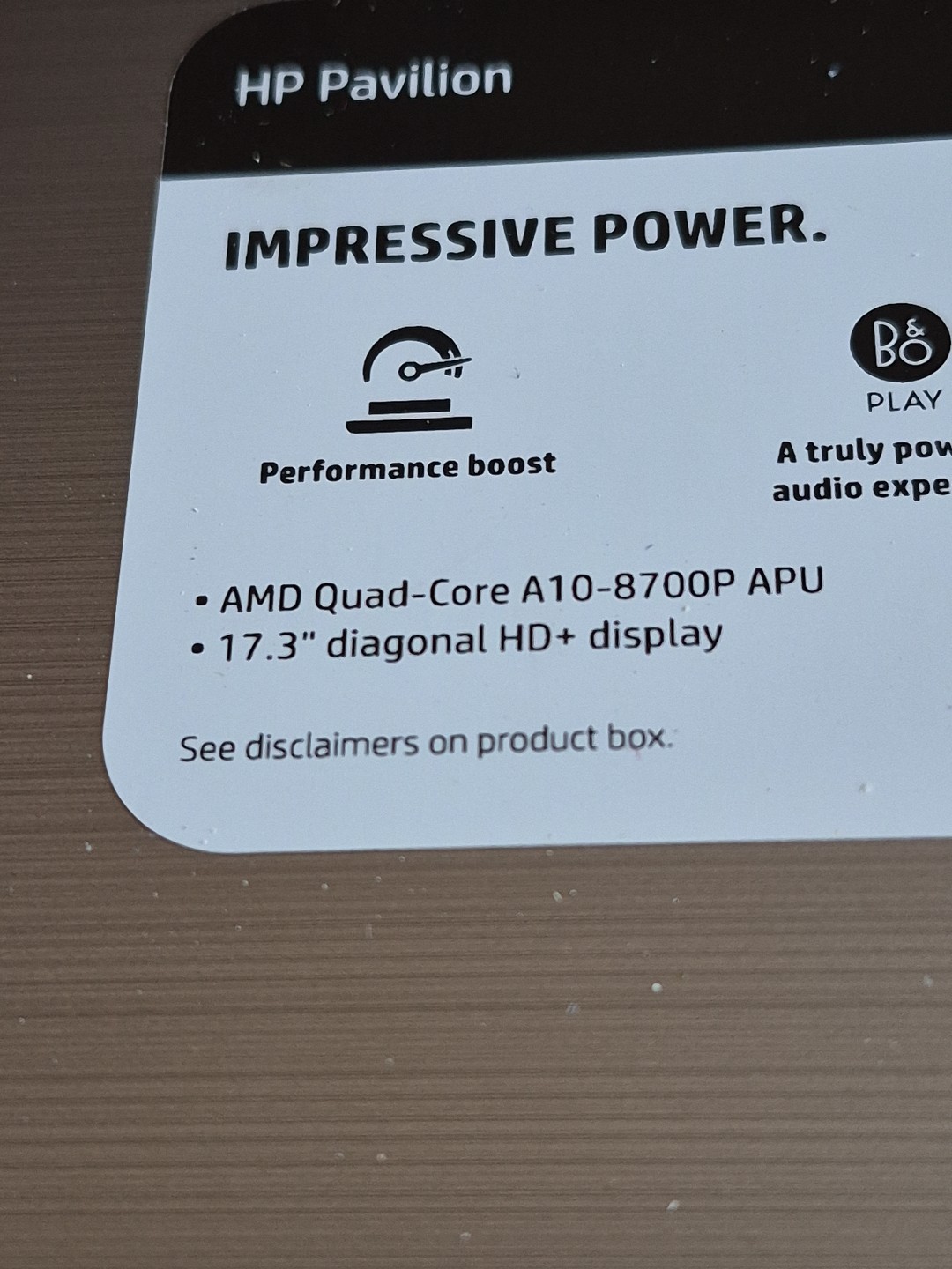 HP Pavilion 17-G121WM AMD A10-8700P 1.80GHz